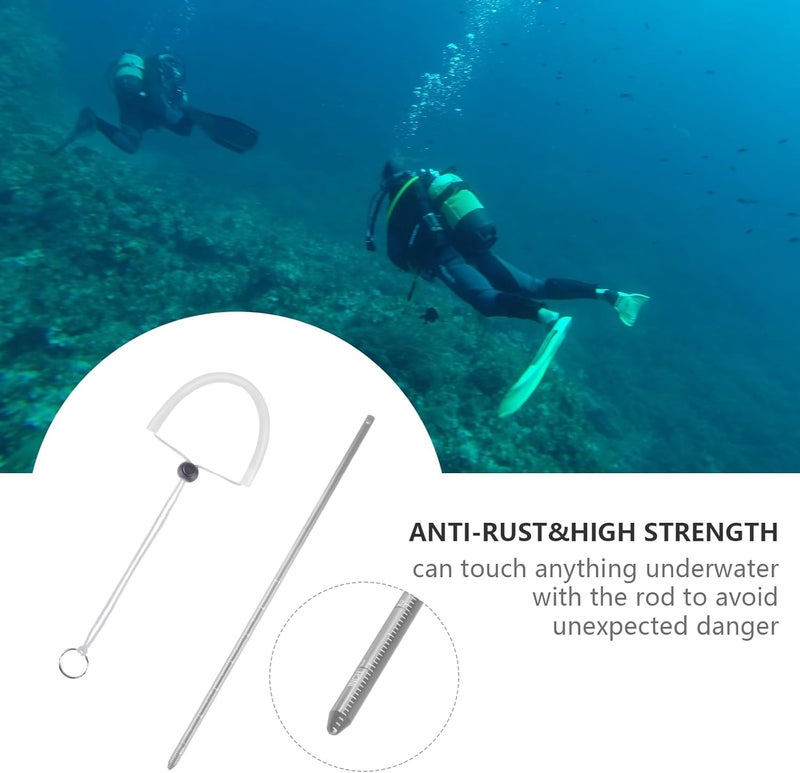 ORCATORCH Scuba Diving Pointer 13 inchs Aluminum Alloy Lobster Tickle Pointer Underwater Shaker Noise Maker Dive Stick Rod with Lanyard Multifunctional Scuba Diving Accessories - Image 4